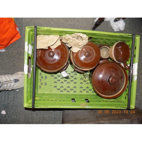 154 - Tray of Stoneware