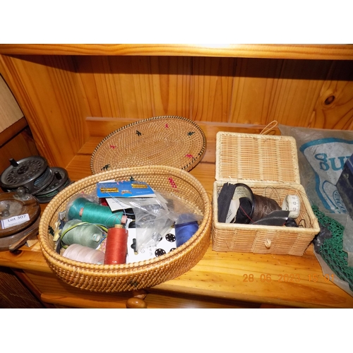 167 - 2 Wicker Baskets of Sewing Items
