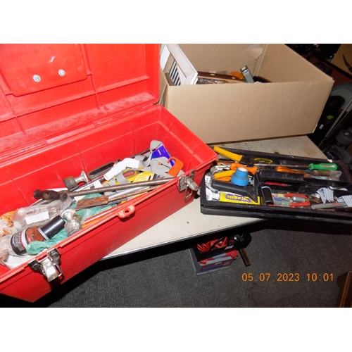 130 - Red Tool Box Full of Tools etc