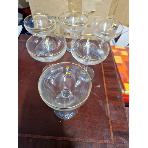 726 - 6 Babycham Glasses