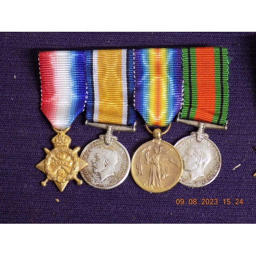 60 - 2 Miniature Mounted medals - Set of 4 Including Defence Medal