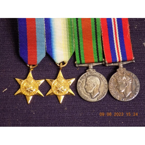 60 - 2 Miniature Mounted medals - Set of 4 Including Defence Medal