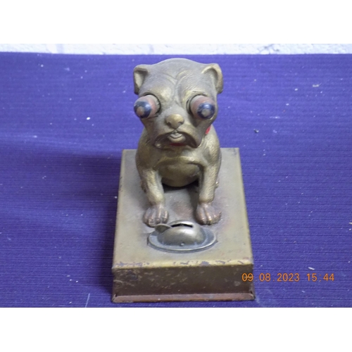 70 - Antique Austrian Googly Eyed Bulldog Lantern