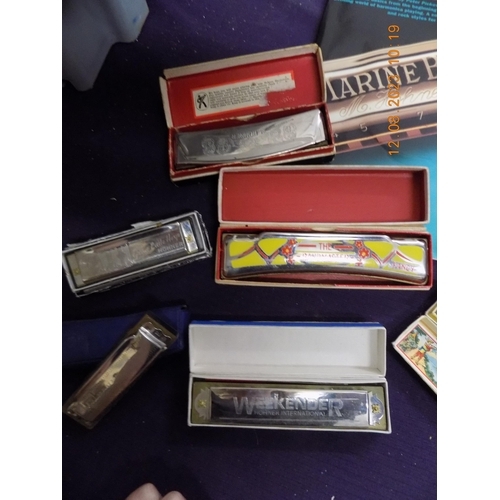 76 - Selection of Harmonicas inc Echo and a Play Harmonica Book