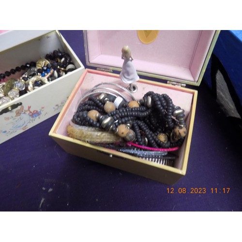 81 - 2 Musical Jewellery Boxes of Costume Jewellery