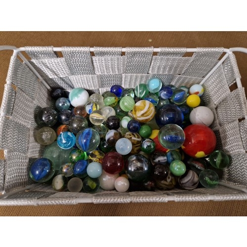 717 - Basket of Vintage Marbles