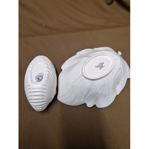 16A - Carlton Ware Leaf Bowl and Sylvac Shell Bowl