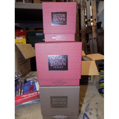 55 - 3 Molton Brown Candles. Black Peppercorn & Rosa Absoloute