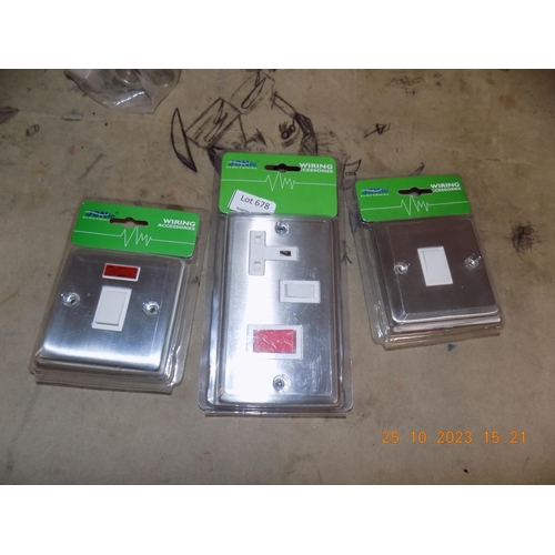 52 - 1 Cooker Switch, 1 Fan Switch and 1 Light Switch