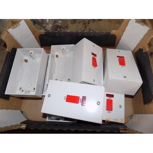 63 - 4 Shower Switches and 4 Wall Boxes - New