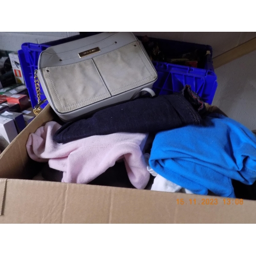 155 - Box of Clothing and Handbags