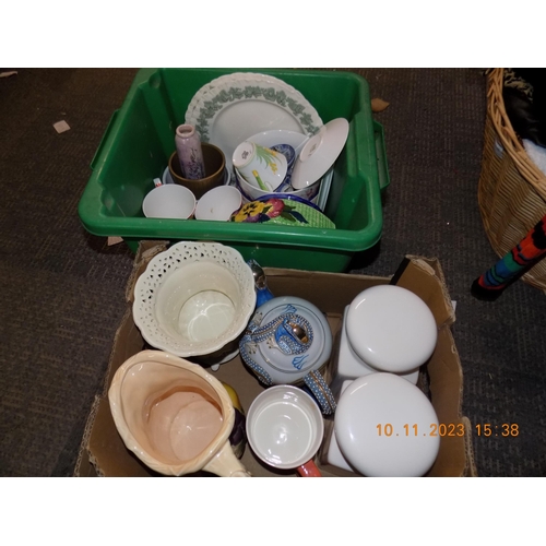 20 - 2 Boxes of Mixed Pottery inc Ringtons and Aynsley