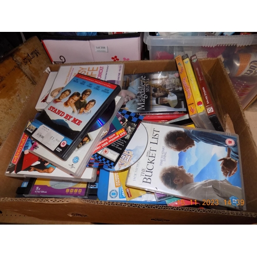 210 - Box of DVDs etc