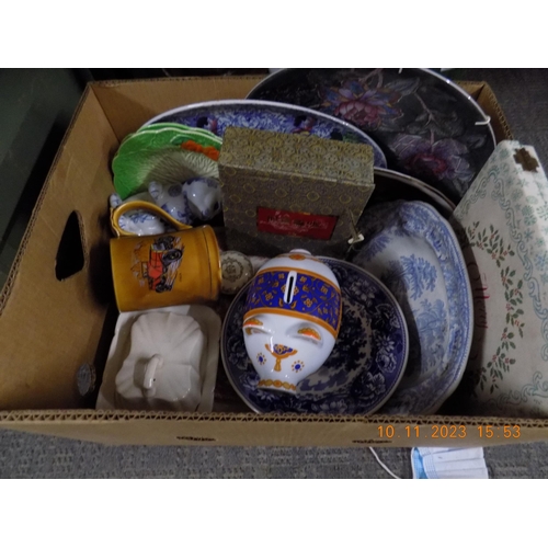 23 - Box of Mixed Pottery inc Wade, Wedgewood and Royal Doulton