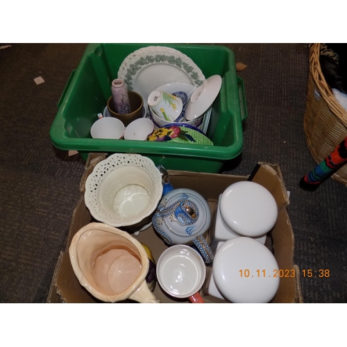 24 - 2 Boxes of Mixed Pottery inc Ringtons and Aynsley