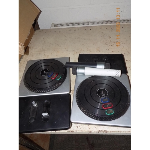 26 - 2 DJ Hero Turn Tables and Microphones for Xbox360 w/o