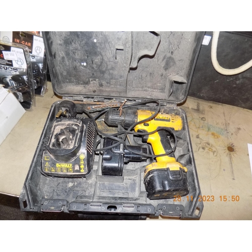 141 - DeWalt Drill, 2 Batteries and Charger in Carry Case