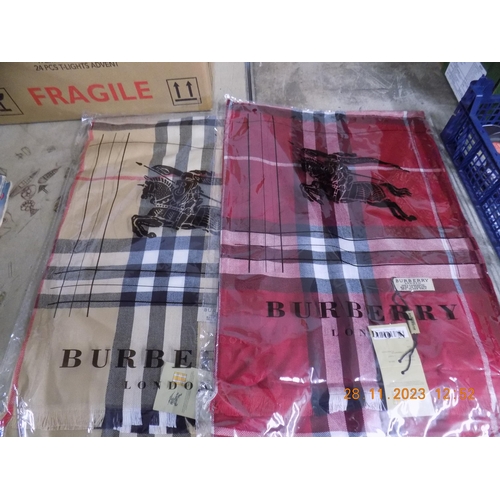 96 - 2 Burberry Style Scarves