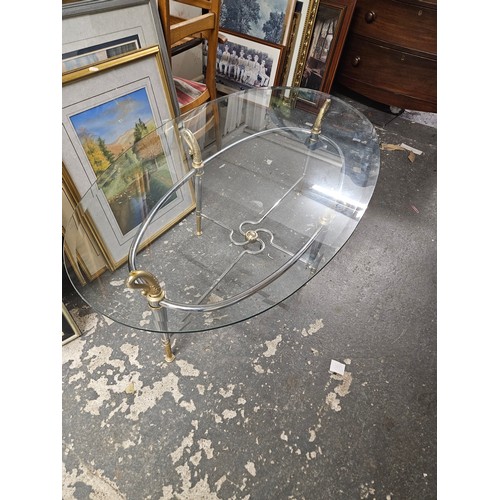 607 - Metal and Glass Coffee Table