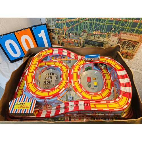 1 - Vintage Coney Island Wind Up Roller Coaster