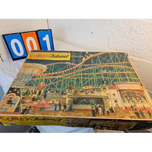 1 - Vintage Coney Island Wind Up Roller Coaster