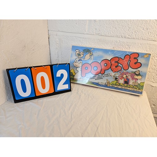 2 - Vintage Popeye Boardgame 1983 by King Features Syndicate Inc - Sealed