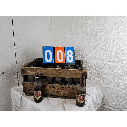 8 - Vintage Crate of Abbaye St Arnould ABI Special Bottles and Polvin Grard Jemappes Bottles