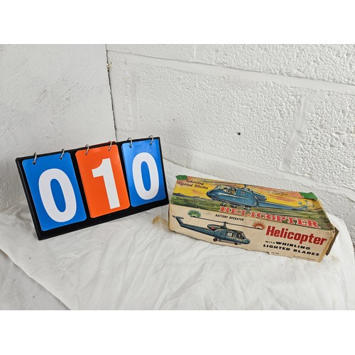 10 - Vintage Battery Operated Helicopter Made in Hong Kong