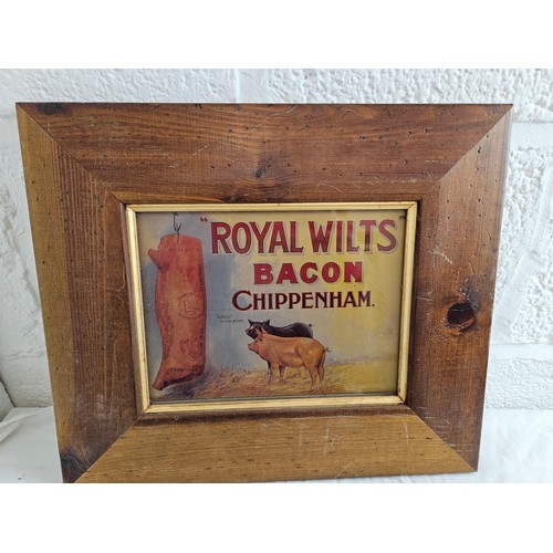 14 - Vintage Framed Royal Wilts Bacon Chippenham Print 14 x 12 inches