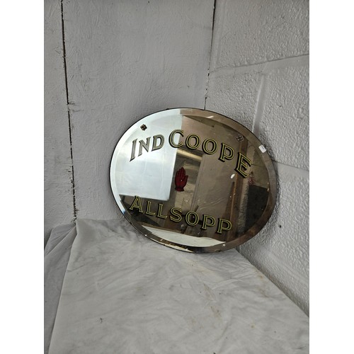 22 - Ind Coppe Allsopp Brewery Advertising Oval Mirror 16 x 20 inches