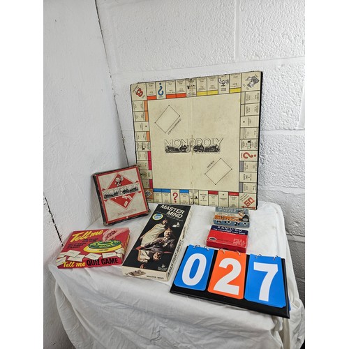 27 - Selection of Vintage Games inc Monopoly and Mastermind