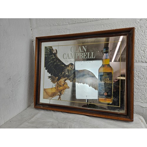 32 - Clan Campbell Scotch Whiskey Advertising Mirror 18 x 22 inches