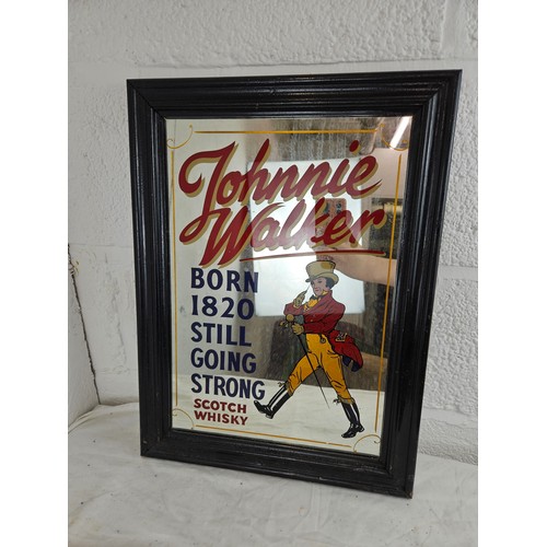 33 - Johnnie Walker Advertising Mirror 19.5 x 14.5 inches