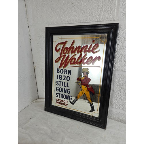 33 - Johnnie Walker Advertising Mirror 19.5 x 14.5 inches