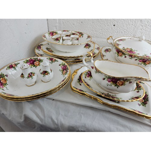 34 - Royal Albert Old Country Rose Serving Set consisting of 2 Large Serving Platters, 2 Medium Platters,... 