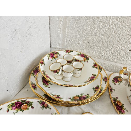 34 - Royal Albert Old Country Rose Serving Set consisting of 2 Large Serving Platters, 2 Medium Platters,... 