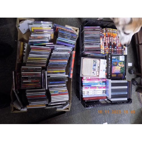 17 - Box of DVDs and Box of CDs