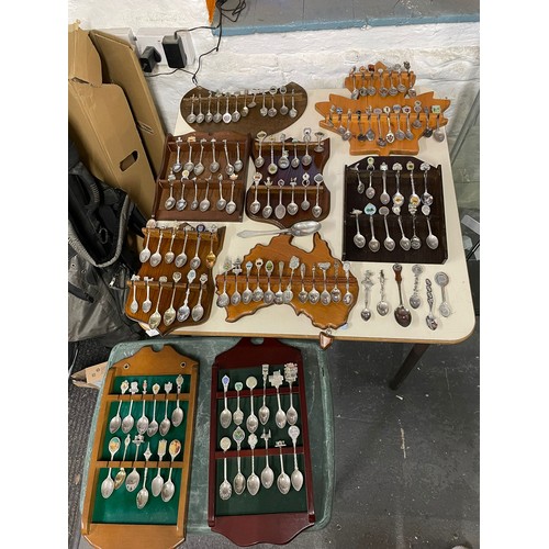 540 - Large Selection of Collectable Spoons on Displays