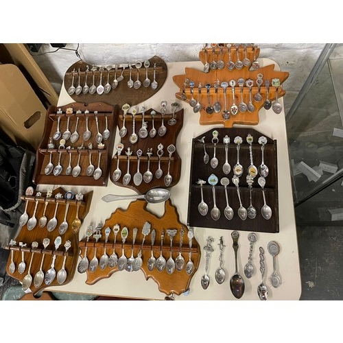 540 - Large Selection of Collectable Spoons on Displays