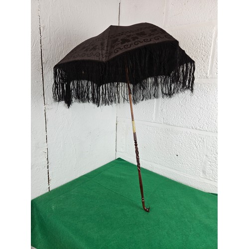 48 - Antique Victorian Carriage Parasol with Folding Mechanism