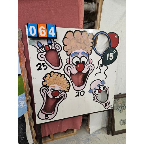 64 - Vintage Carnival Ball Toss Game Board 65 x 45 inches