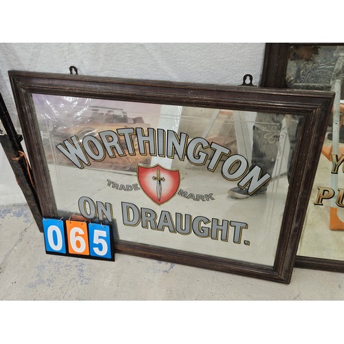 65 - Worthington on Draught Mirror 26 x 36 inches