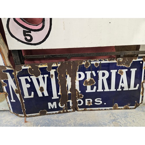 67 - New Imperial Motors Enamel Sign 16 x 38 inches