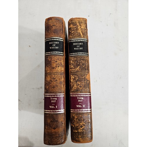 75 - History of Whitby books, Young 1817 Vol I and Vol II