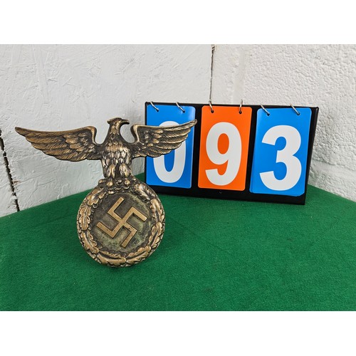 93 - Brass Third Reich Desk Plaque