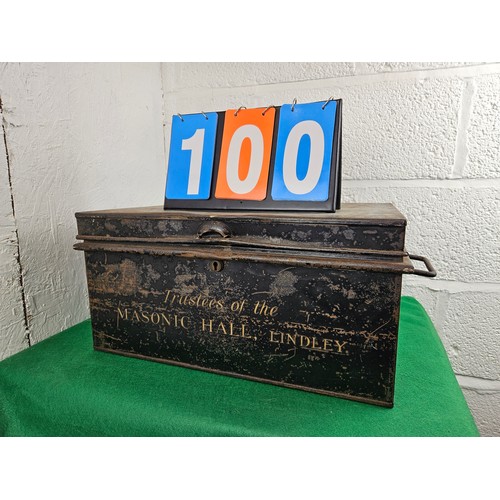 100 - Metal Trunk of Masonic Items