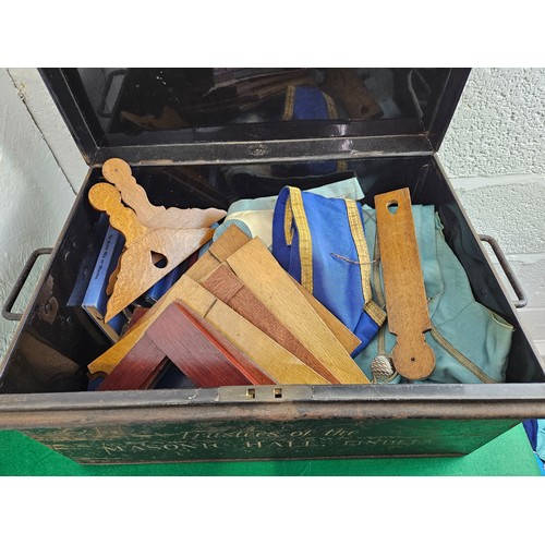 100 - Metal Trunk of Masonic Items