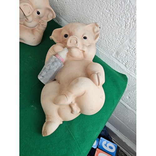 106 - 2 Vintage Pig Figures