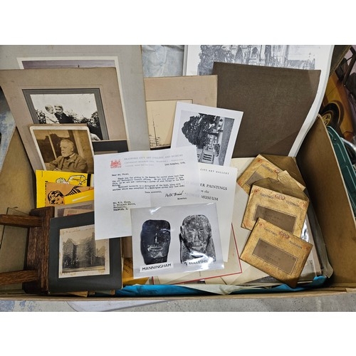 76 - Box of Ephemera including Telegrams and a Letter from Bradford City Art Gallery and Museums dated 19... 