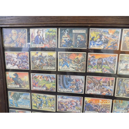 128 - Framed American History Cards and $1000 Confederate Bill